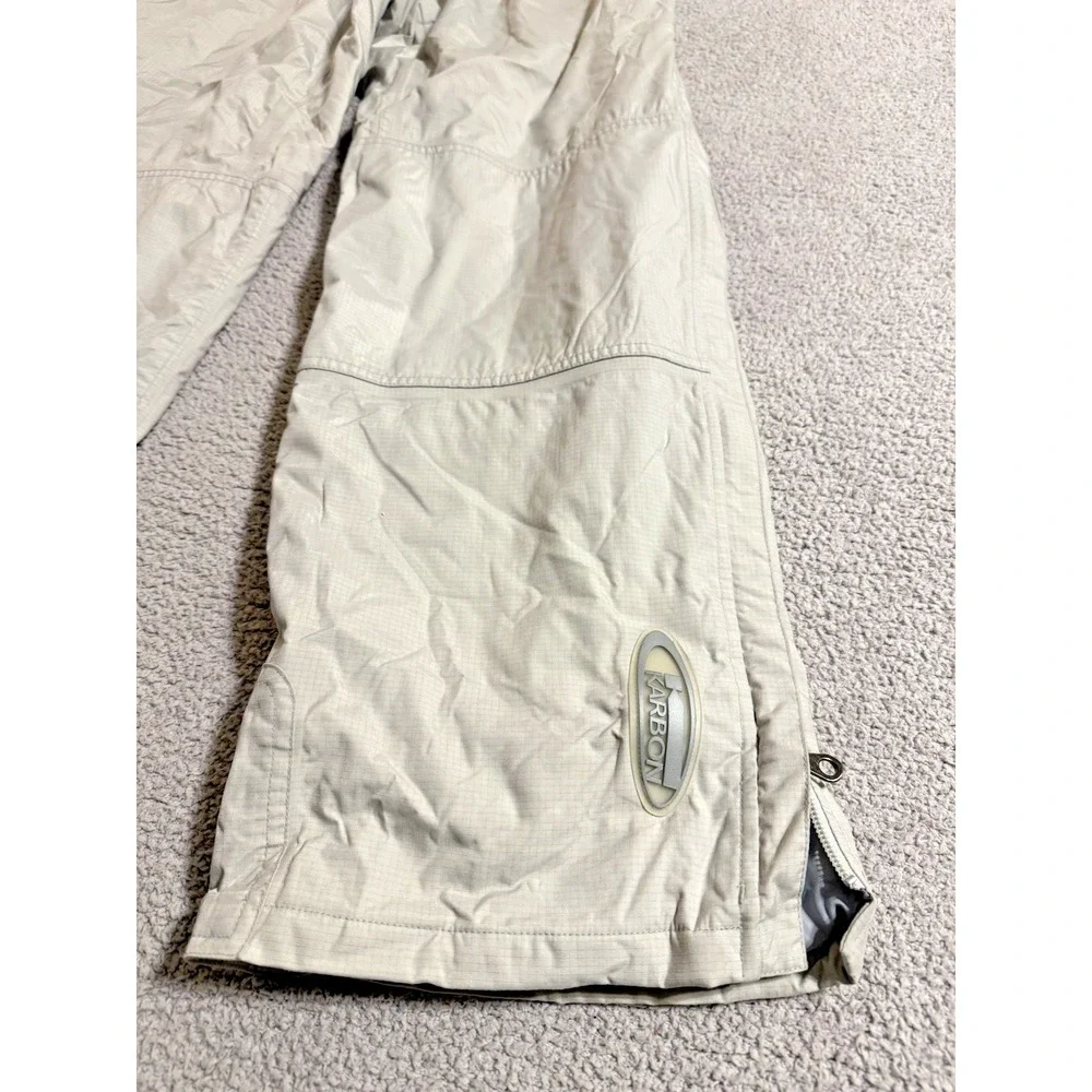 KARBON Ski Pants Mens Large Gray Insulated Snowboard Suspenders Pockets